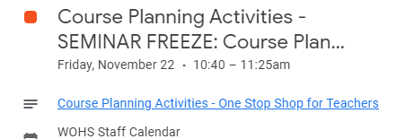 Seminar freezes need to be thawed