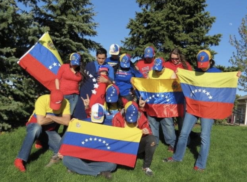 Aguillon-Rodriguez showing pride in their Venezuelan roots. They are celebrating together as a family.