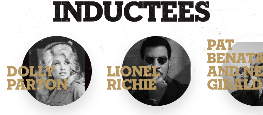 Rock and Roll Hall of Fame inductees including Dolly Parton and Lionel Richie
