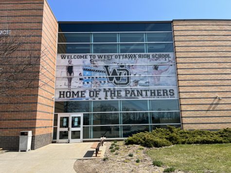 The view from outside the South athletic entrance gets a big facelift from the its mural.