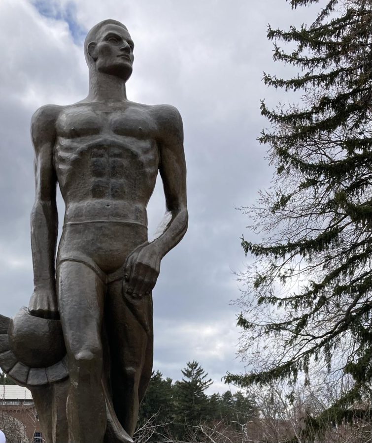 The Spartan statue on the campus of Michigan State University.