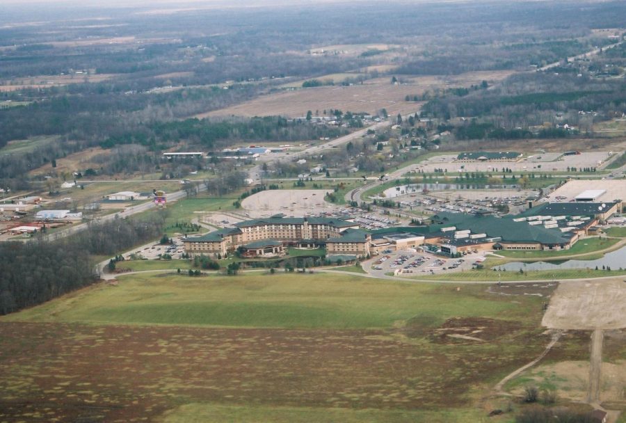 An aerial view of Soaring Eagle Casino. 