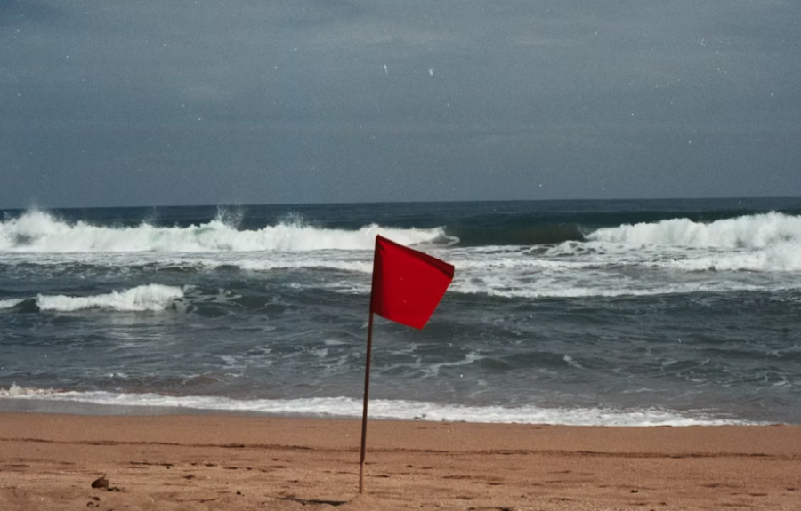 Holland+residents+respect+a+red+flag+at+the+beach+warning+of+dangerous+currents.
