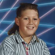 The mullet was extremely popular in the 80s. This is a prime example of the perfect mullet.