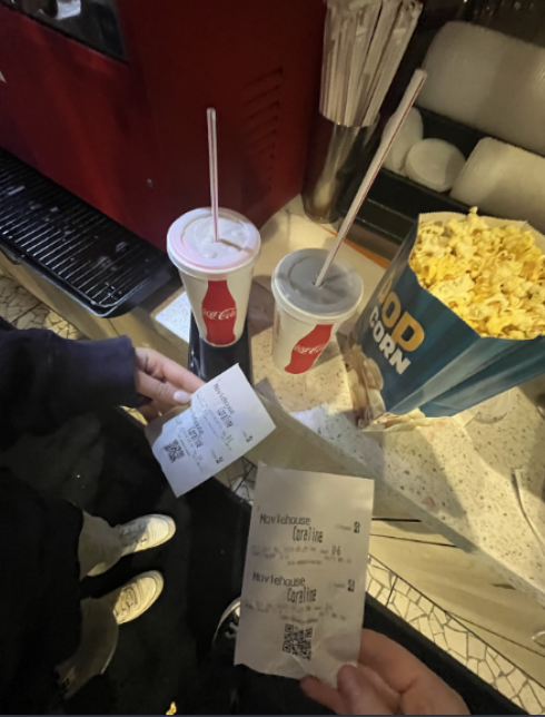 Movie tickets and popcorn