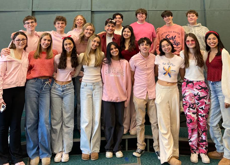 Choir students prepared to entertain (and maybe embarrass) students on Valentine's Day.